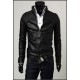 Black Color Stylish Leather Jacket Men